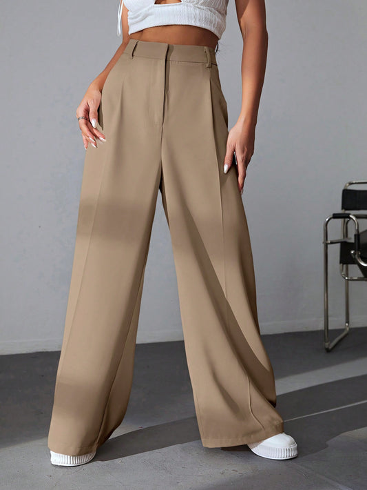 Casual High Waisted Wide Leg Pants