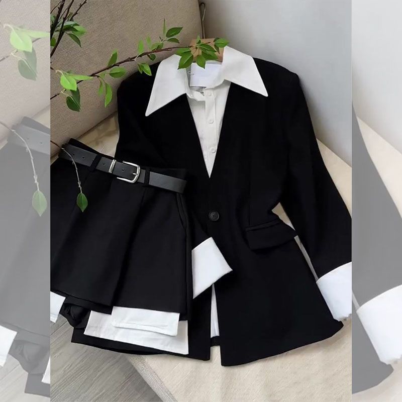 Suit Jacket Pantskirt Two-piece Set