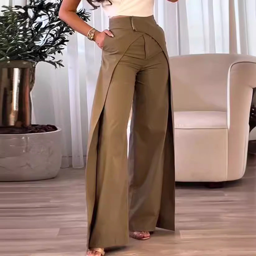 Cross-design Casual Wide-leg Pants