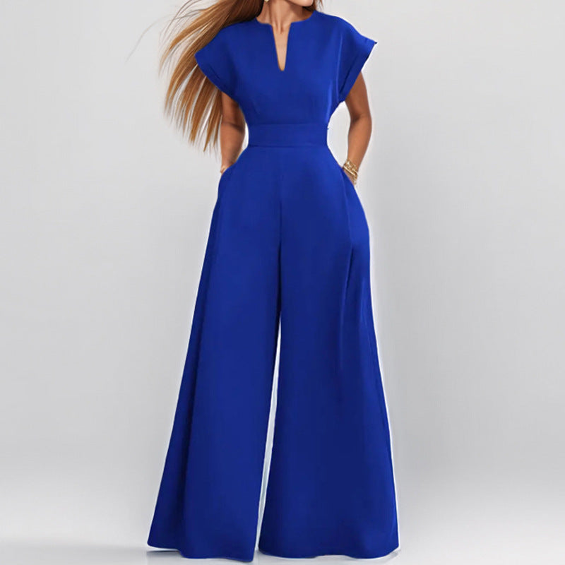 Elegant V-neck Wide-leg Jumpsuit