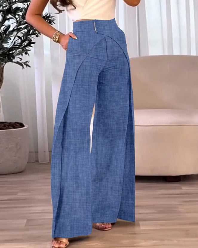 Cross-design Casual Wide-leg Pants