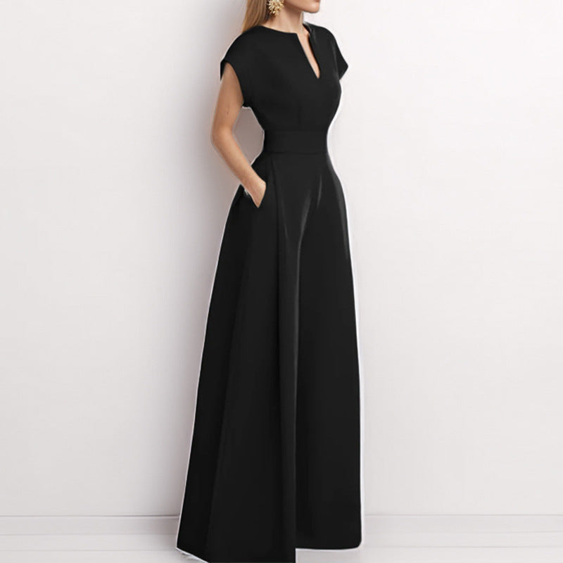 Elegant V-neck Wide-leg Jumpsuit