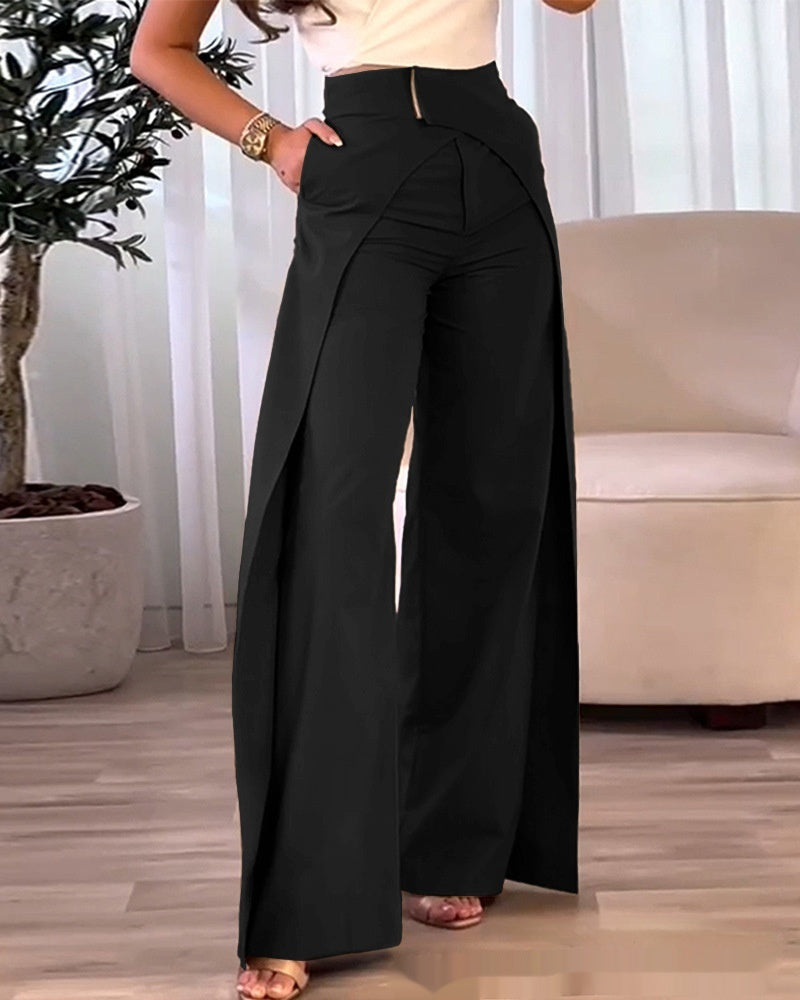 Cross-design Casual Wide-leg Pants