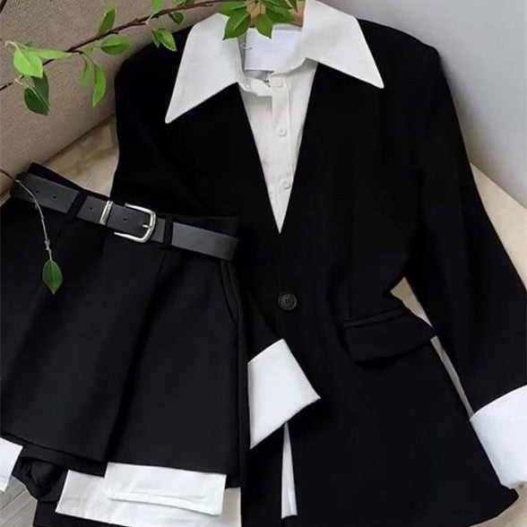 Suit Jacket Pantskirt Two-piece Set