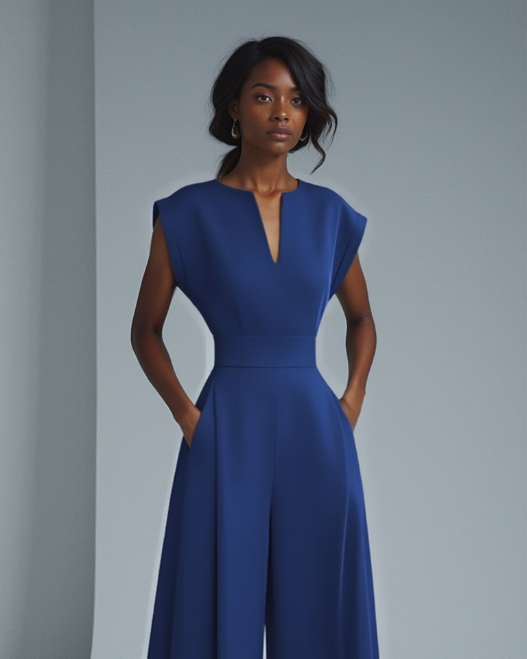 Elegant V-neck Wide-leg Jumpsuit